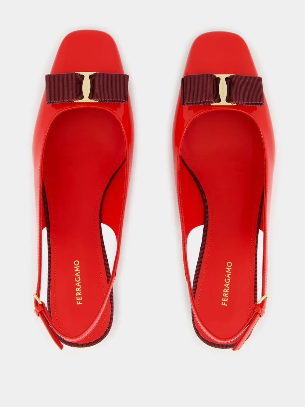 Flame Red Patent Vara Bow Slingback