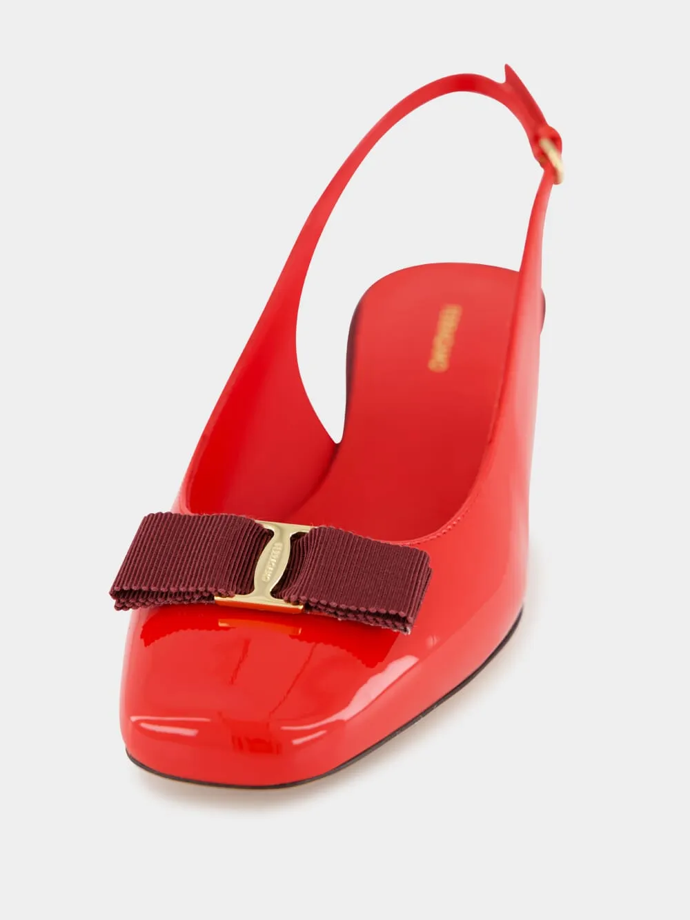 Flame Red Patent Vara Bow Slingback