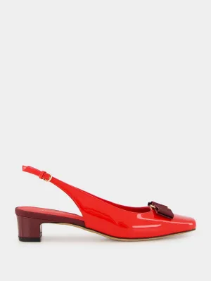 Flame Red Patent Vara Bow Slingback