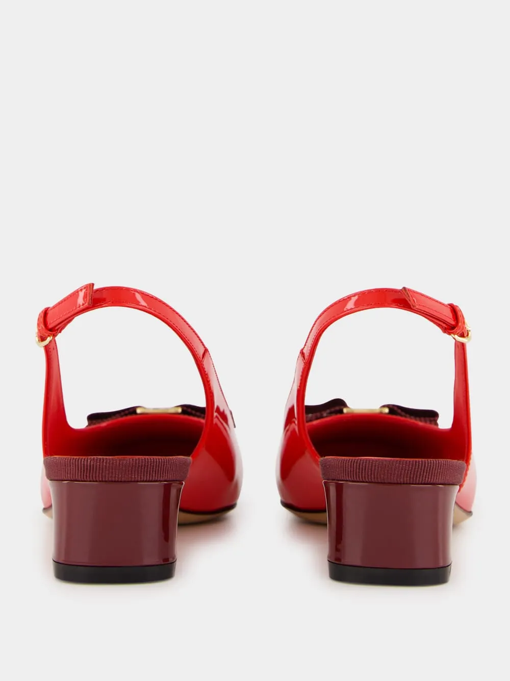 Flame Red Patent Vara Bow Slingback