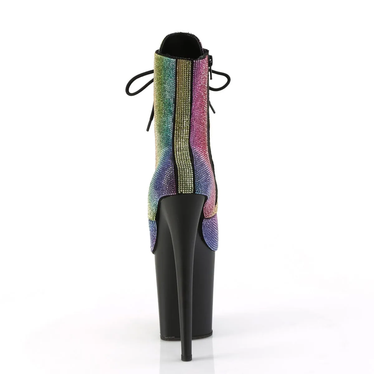 FLAMINGO-1020RS Rainbow Rhinestones/Black Matte