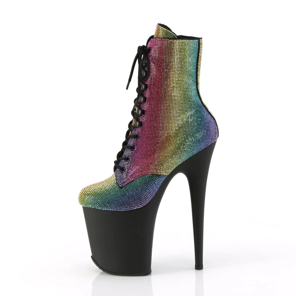 FLAMINGO-1020RS Rainbow Rhinestones/Black Matte