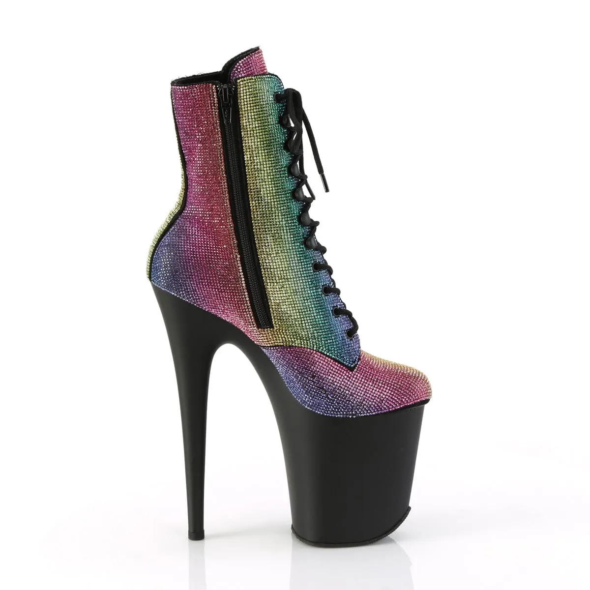 FLAMINGO-1020RS Rainbow Rhinestones/Black Matte