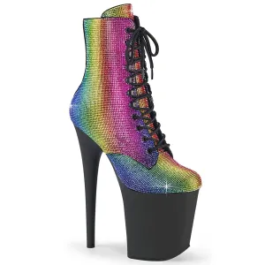 FLAMINGO-1020RS Rainbow Rhinestones/Black Matte