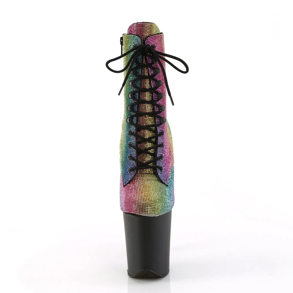 FLAMINGO-1020RS Rainbow Rhinestones/Black Matte