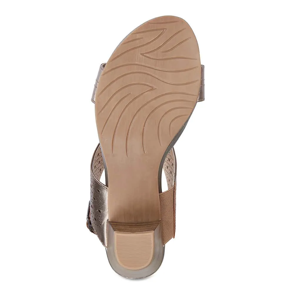 Fonda Heel in Pewter Leather