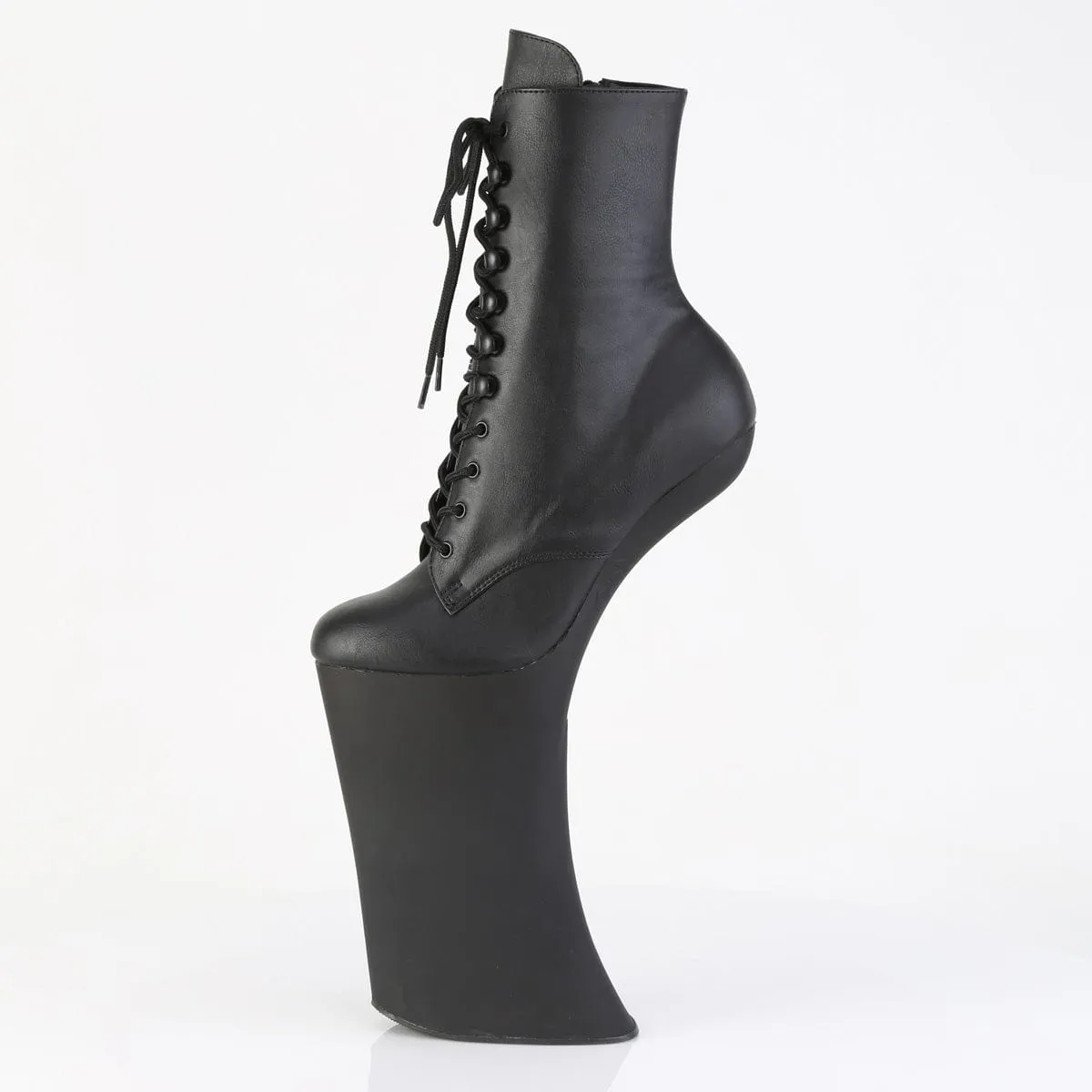 FORBIDDEN-1020 Platform Shoes Black Faux Leather/Black Matte