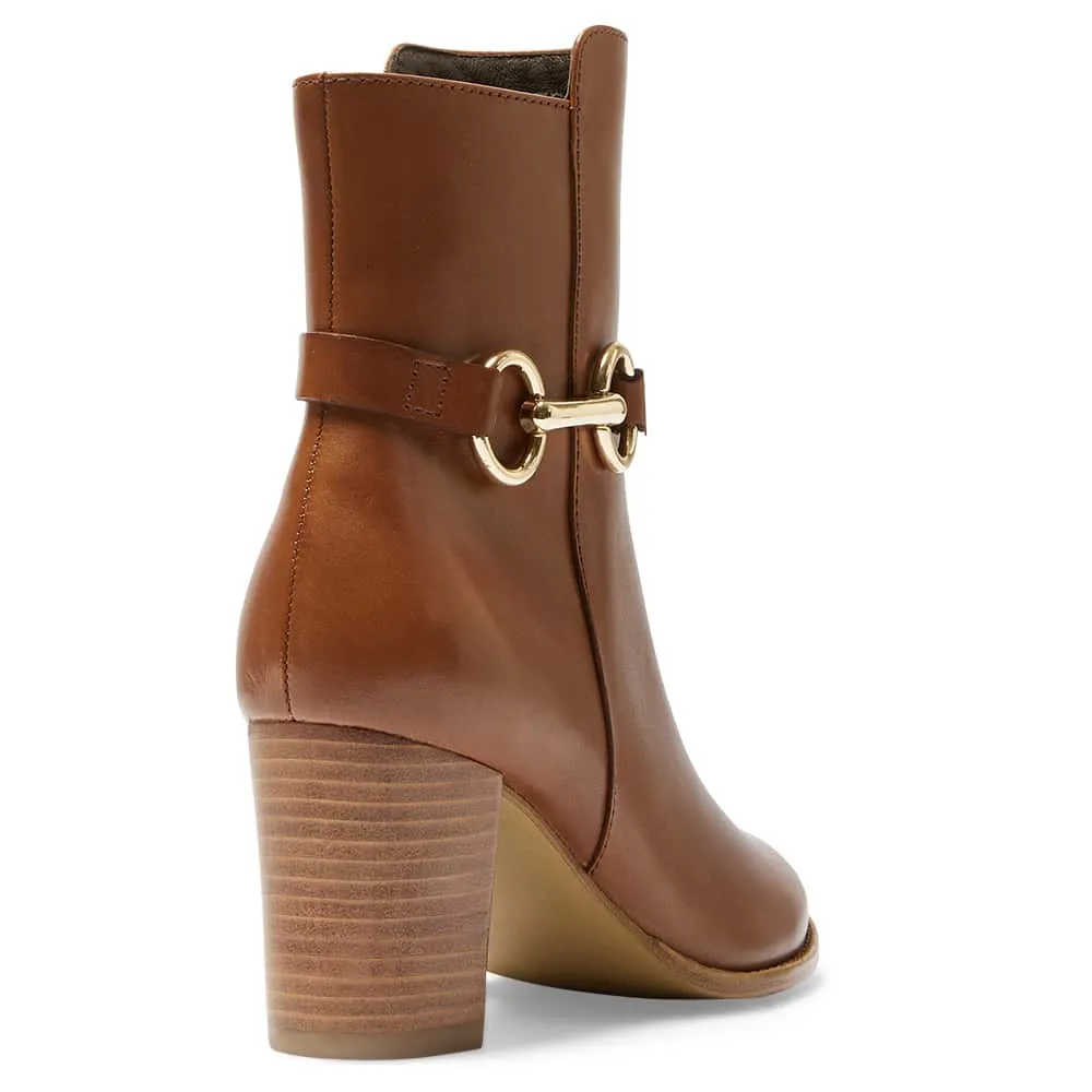 Gemini Boot in Mid Brown Leather