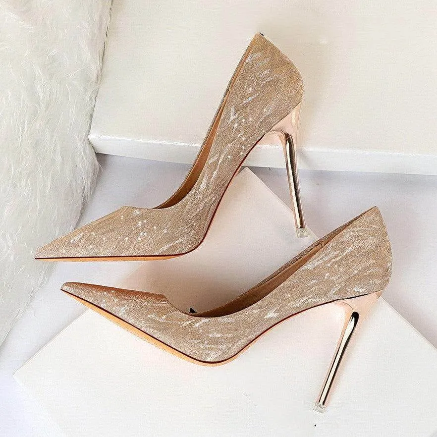 Glitter and Metallic Pointy Stiletto Heels 606336050941
