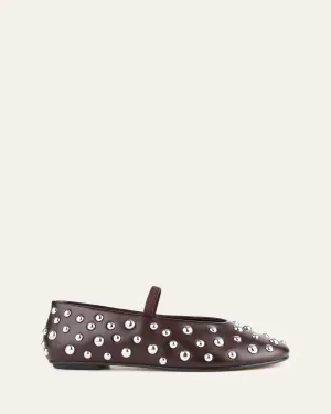 GOLDIE CASUAL FLATS MERLOT LEATHER