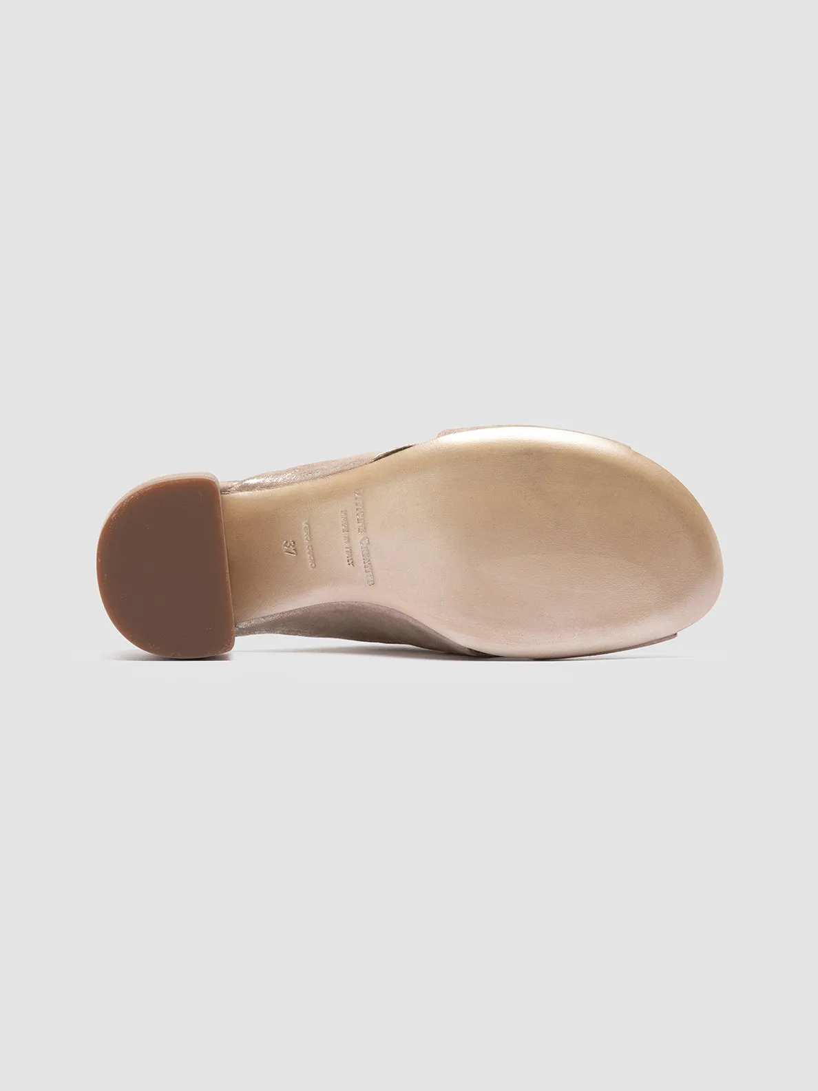 HADRY 007 - Gold Leather Slide Sandals