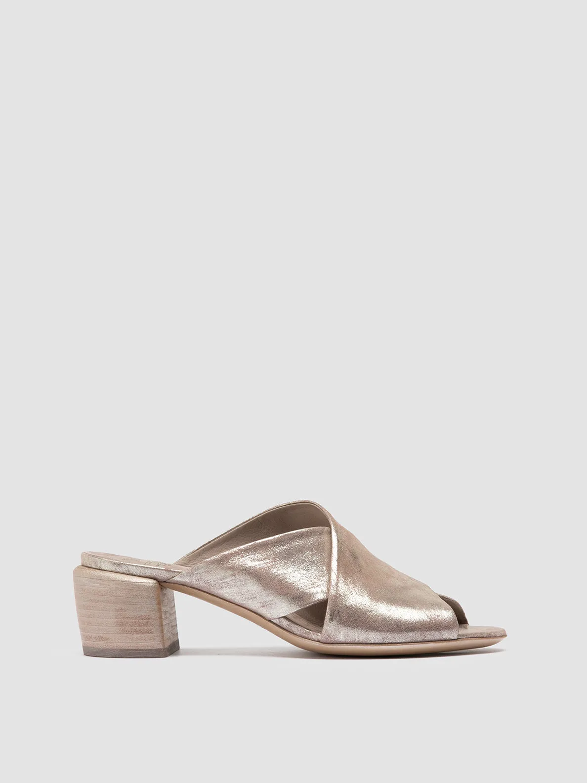 HADRY 007 - Gold Leather Slide Sandals