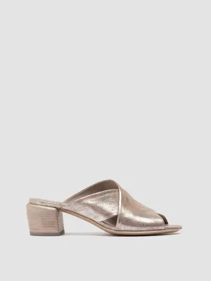 HADRY 007 - Gold Leather Slide Sandals