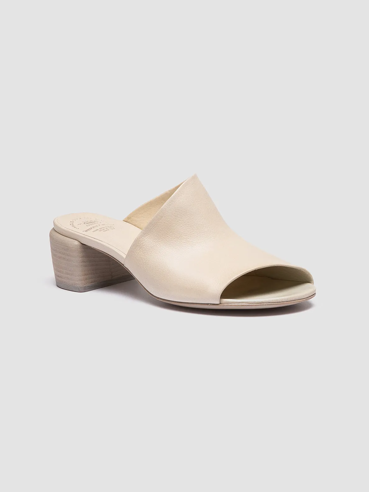 HADRY 008 - White Leather Slide Sandals