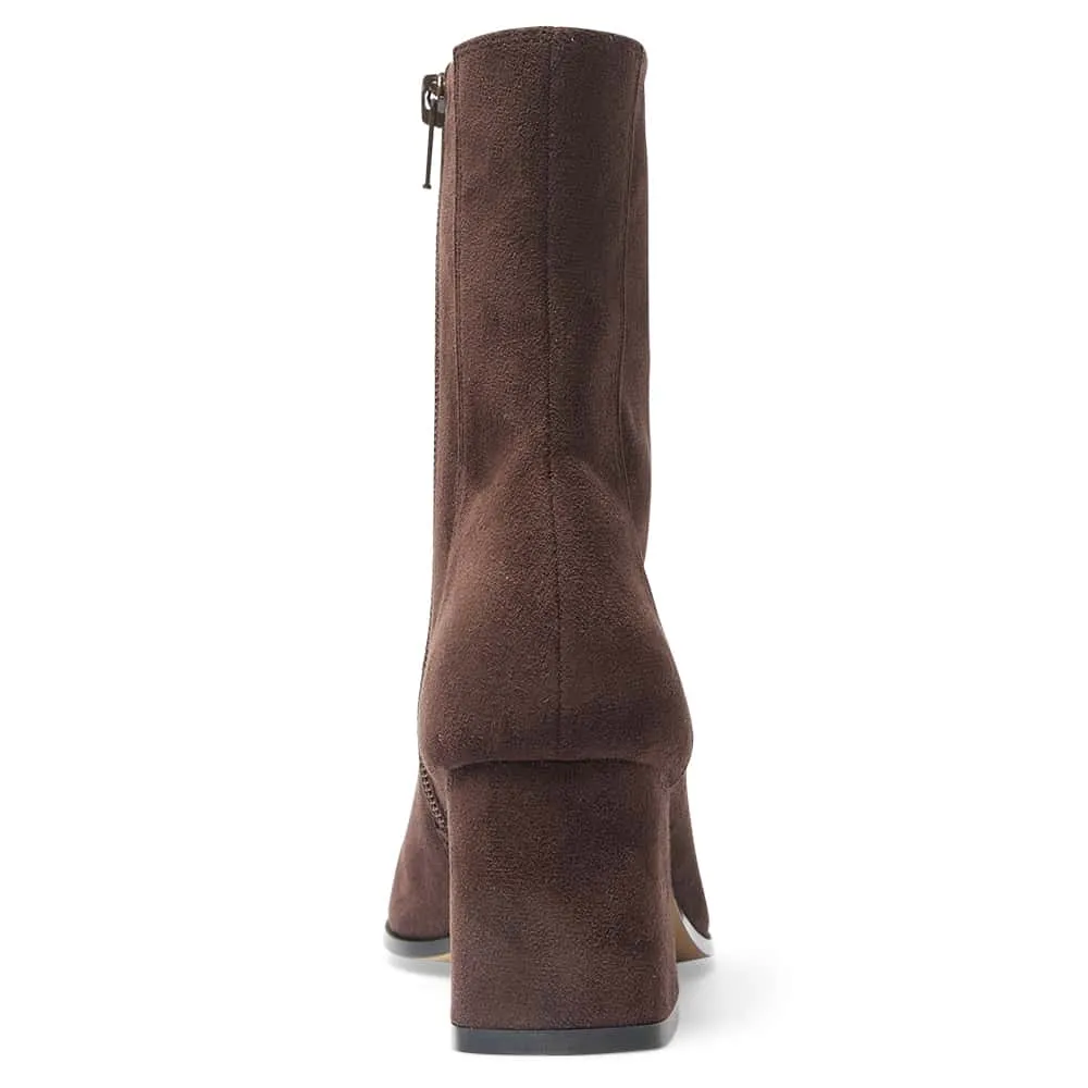 Hampton Boot in Chocolate Suede Stretch Suede