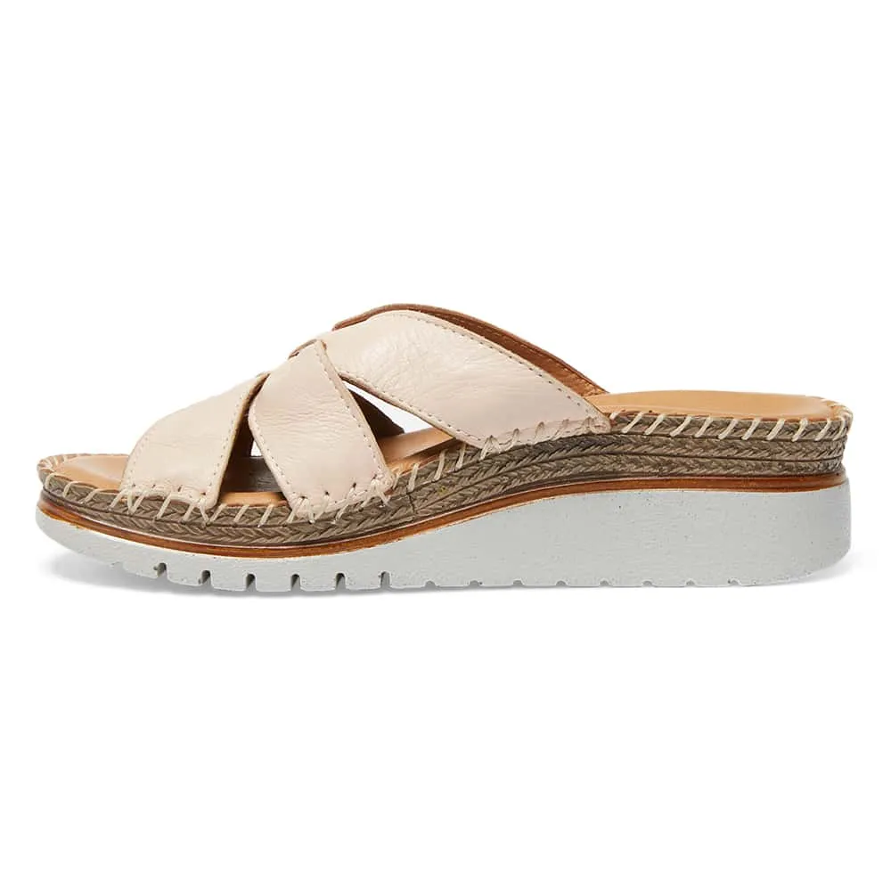Hannah Slide in Blush Leather