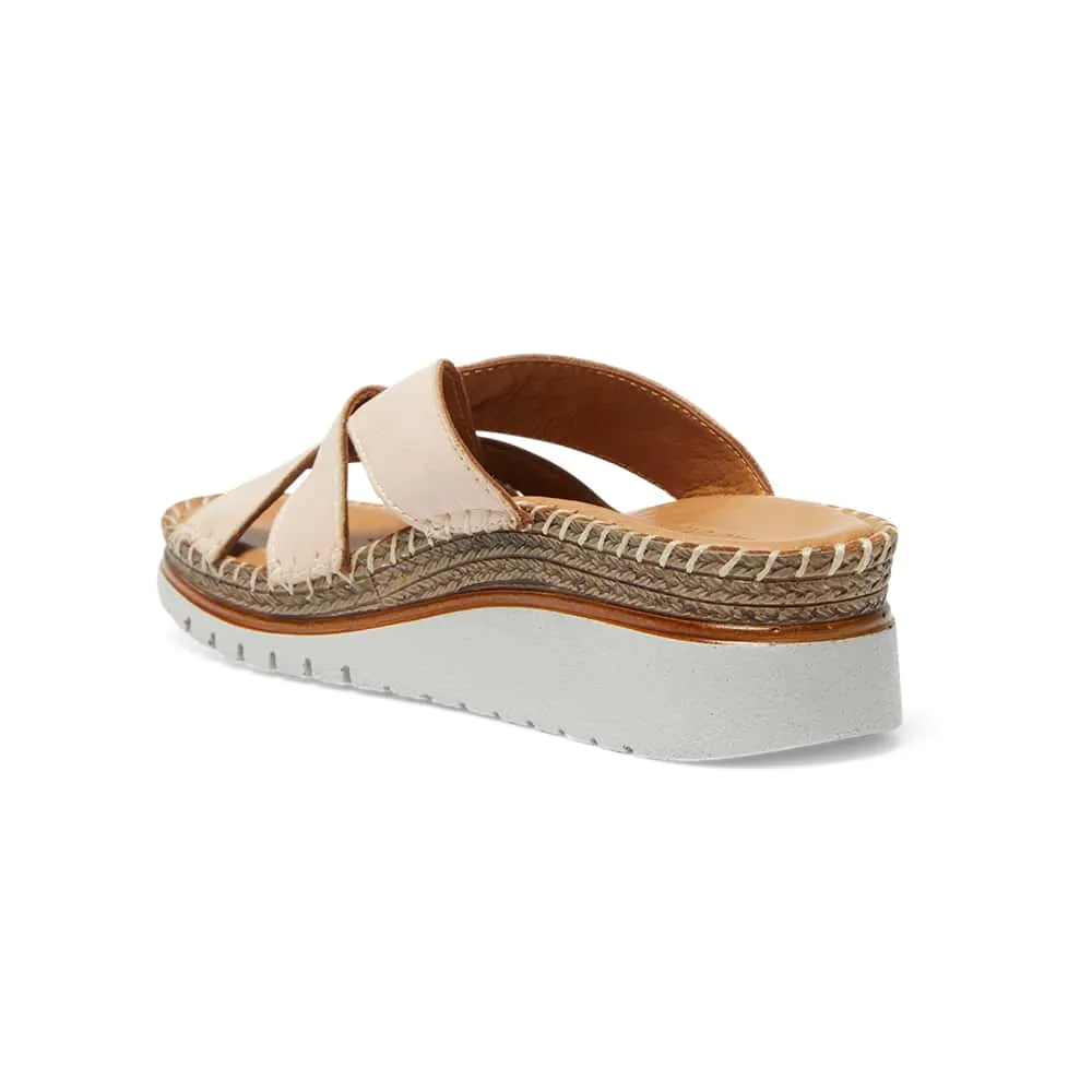 Hannah Slide in Blush Leather