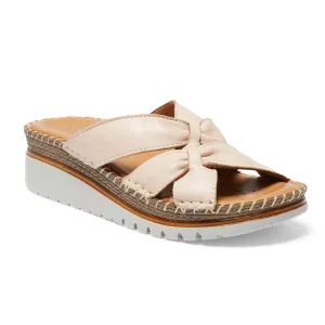 Hannah Slide in Blush Leather
