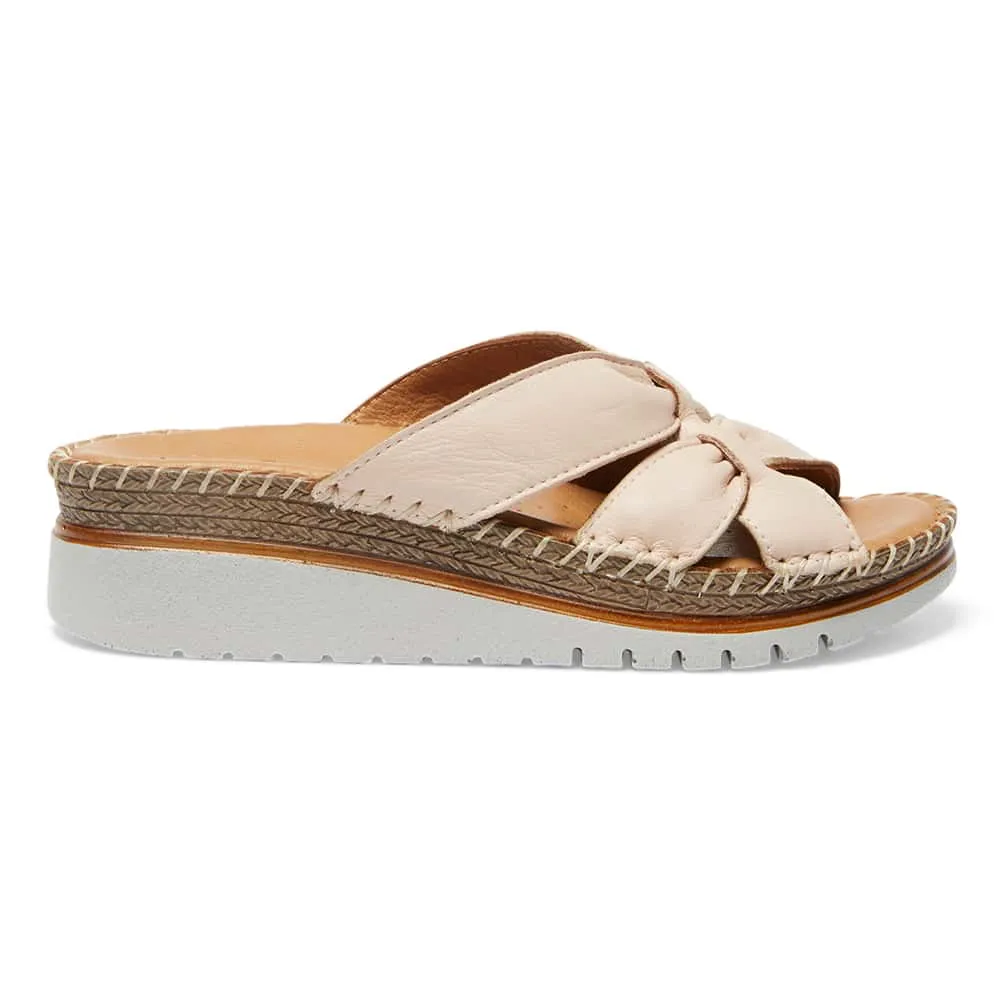 Hannah Slide in Blush Leather