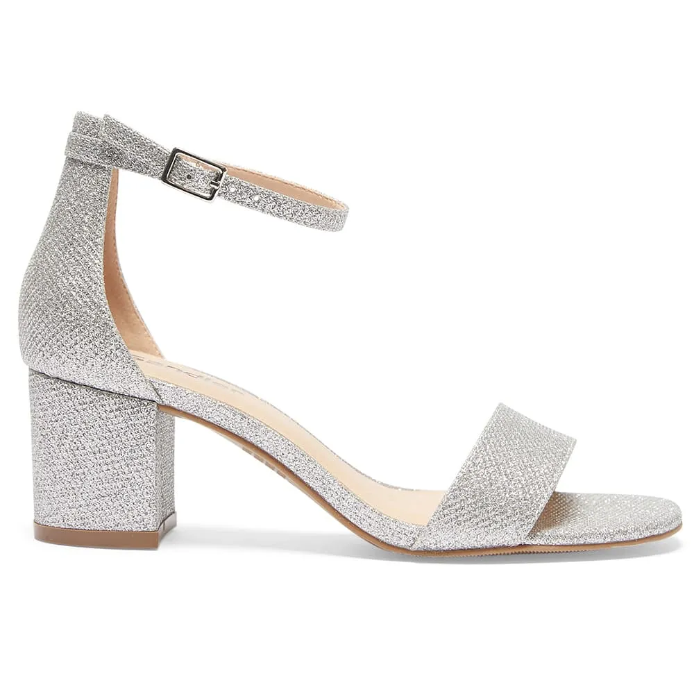 Harmony Heel in Silver Fabric