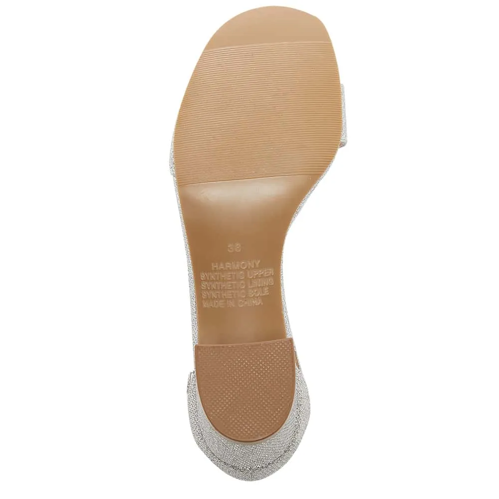 Harmony Heel in Silver Fabric