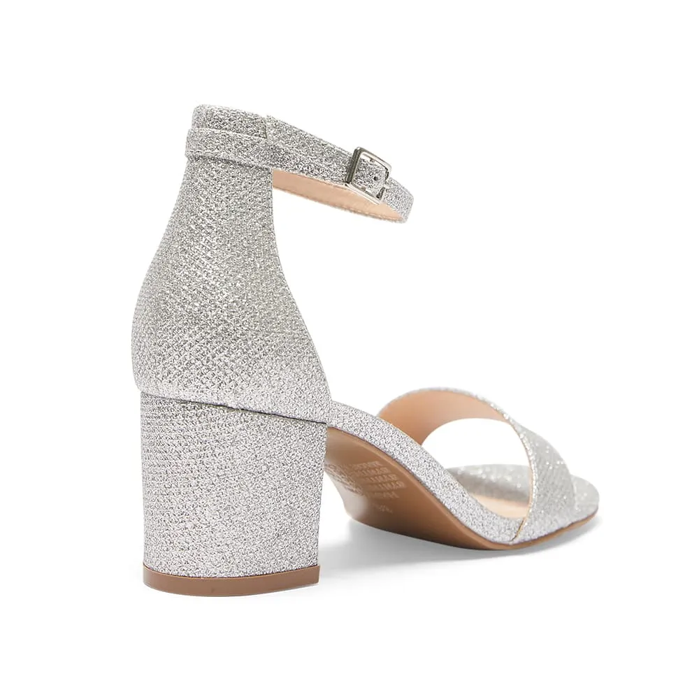 Harmony Heel in Silver Fabric