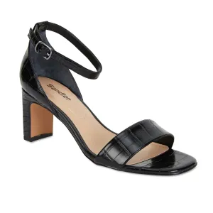 Harper Heel in Black Croc Leather