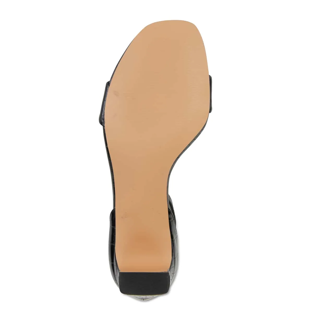 Harper Heel in Black Croc Leather