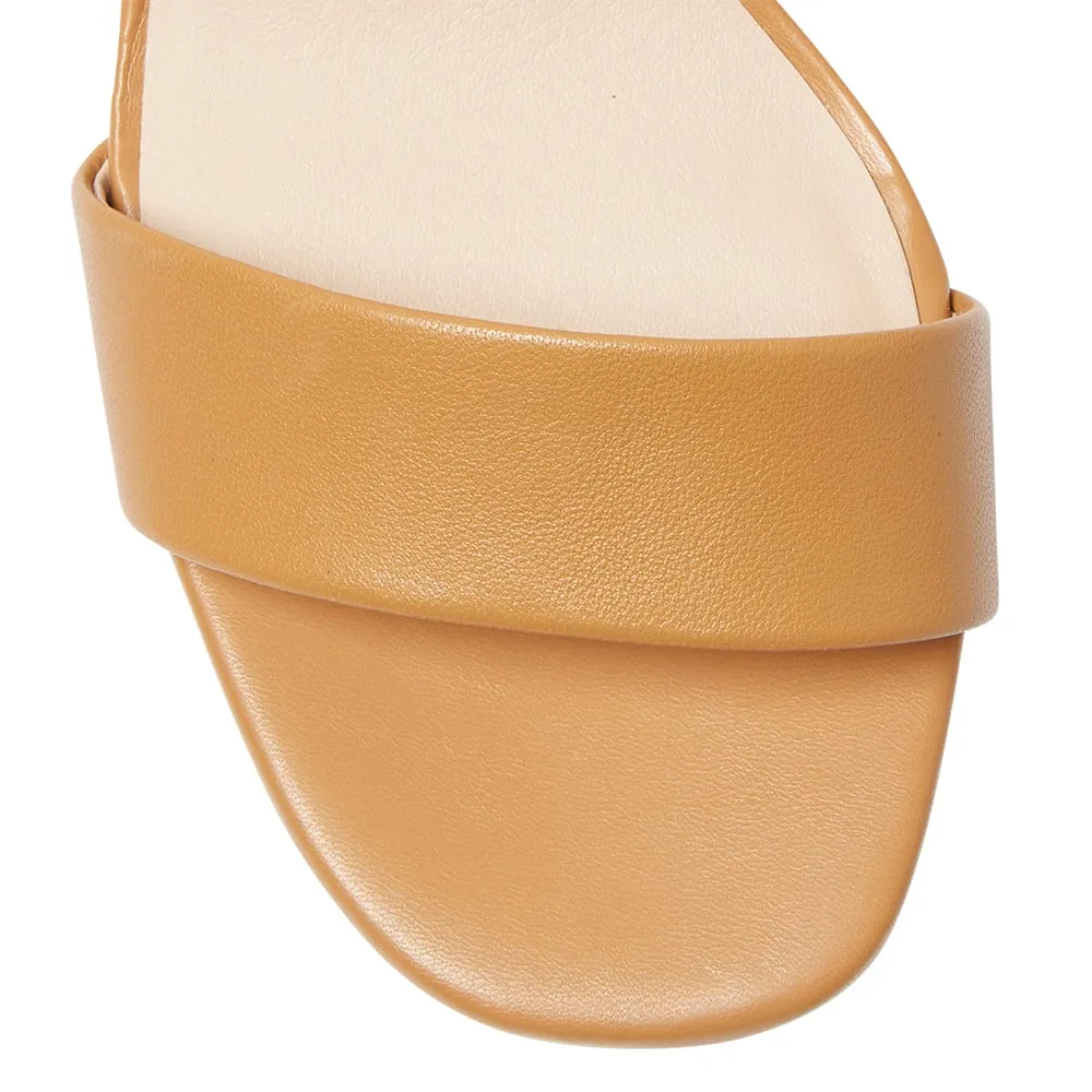 Heather Heel in Tan Leather