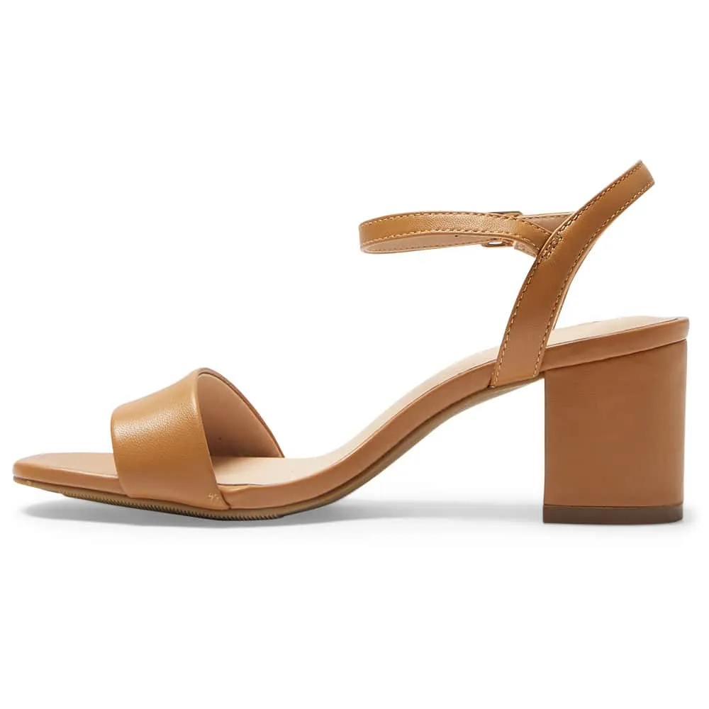 Heather Heel in Tan Leather
