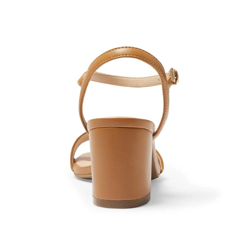Heather Heel in Tan Leather