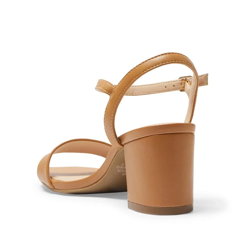 Heather Heel in Tan Leather