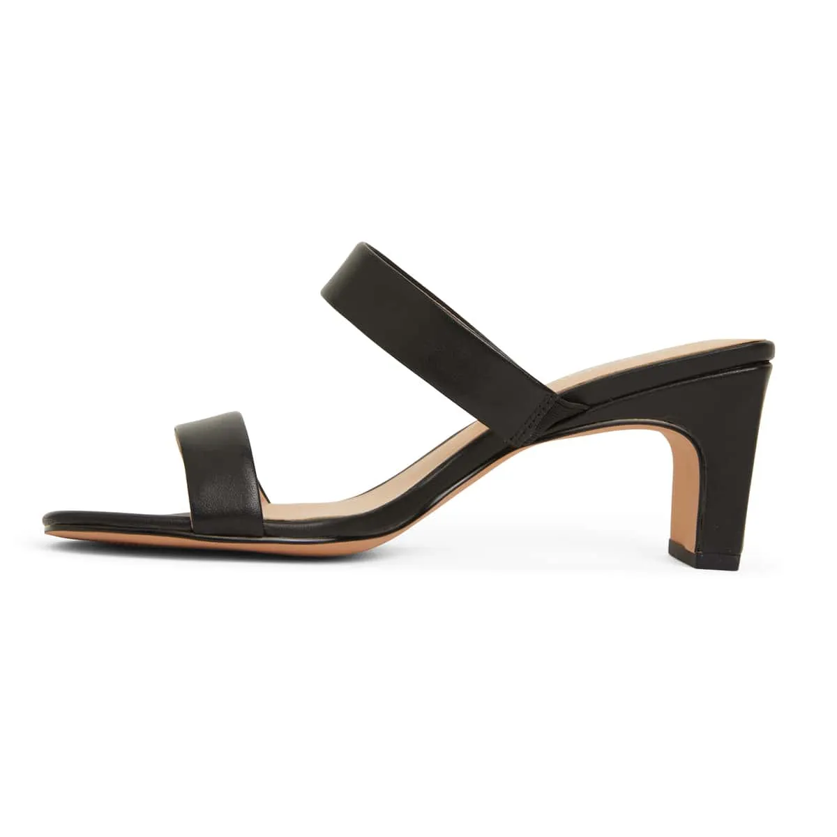 Hepburn Heel in Black Leather