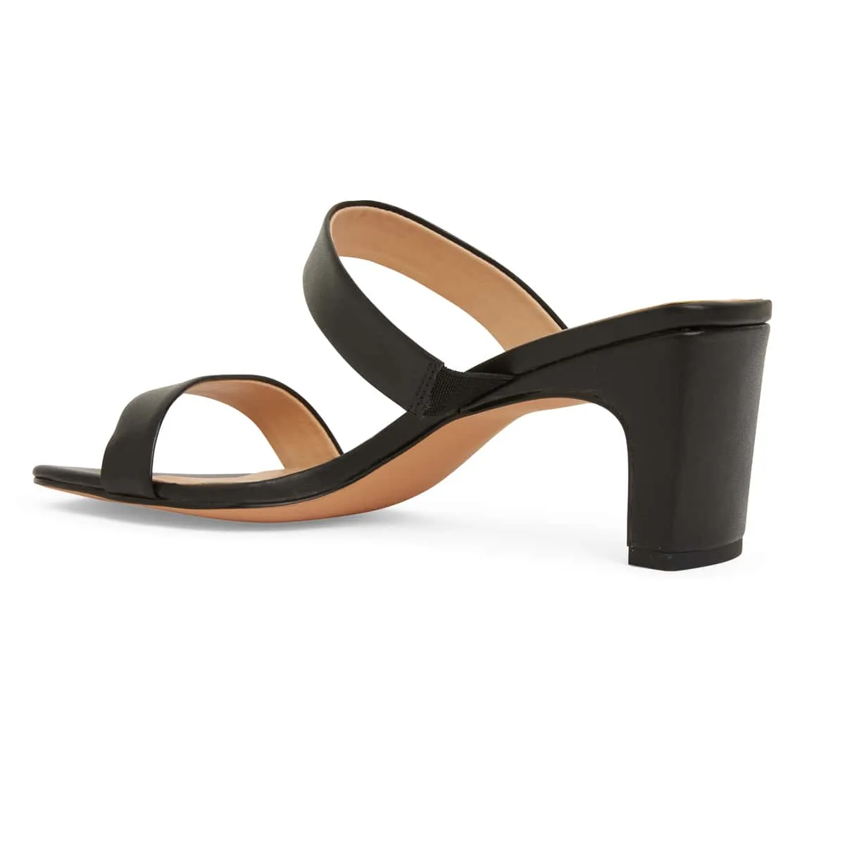 Hepburn Heel in Black Leather