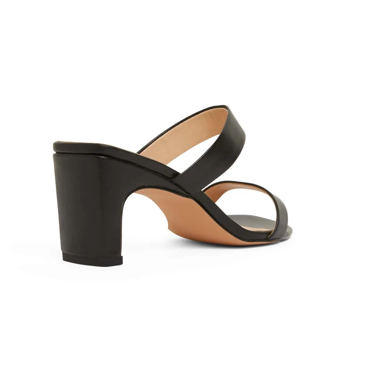Hepburn Heel in Black Leather