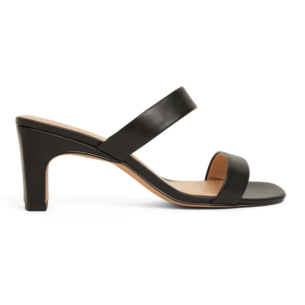 Hepburn Heel in Black Leather