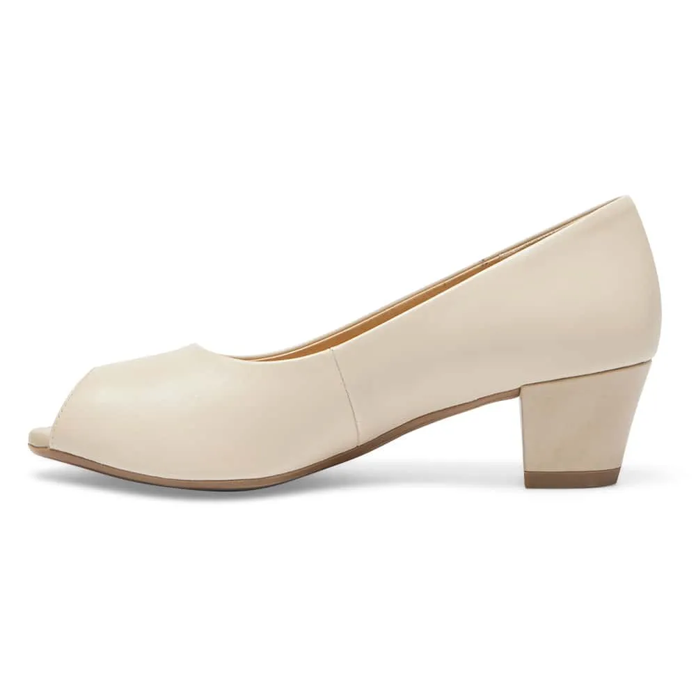 Hilary Heel in Nude Leather