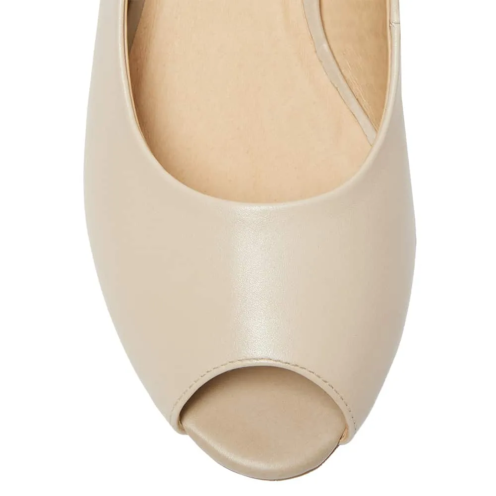 Hilary Heel in Nude Leather