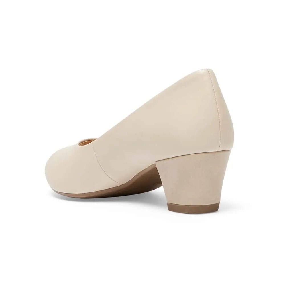 Hilary Heel in Nude Leather