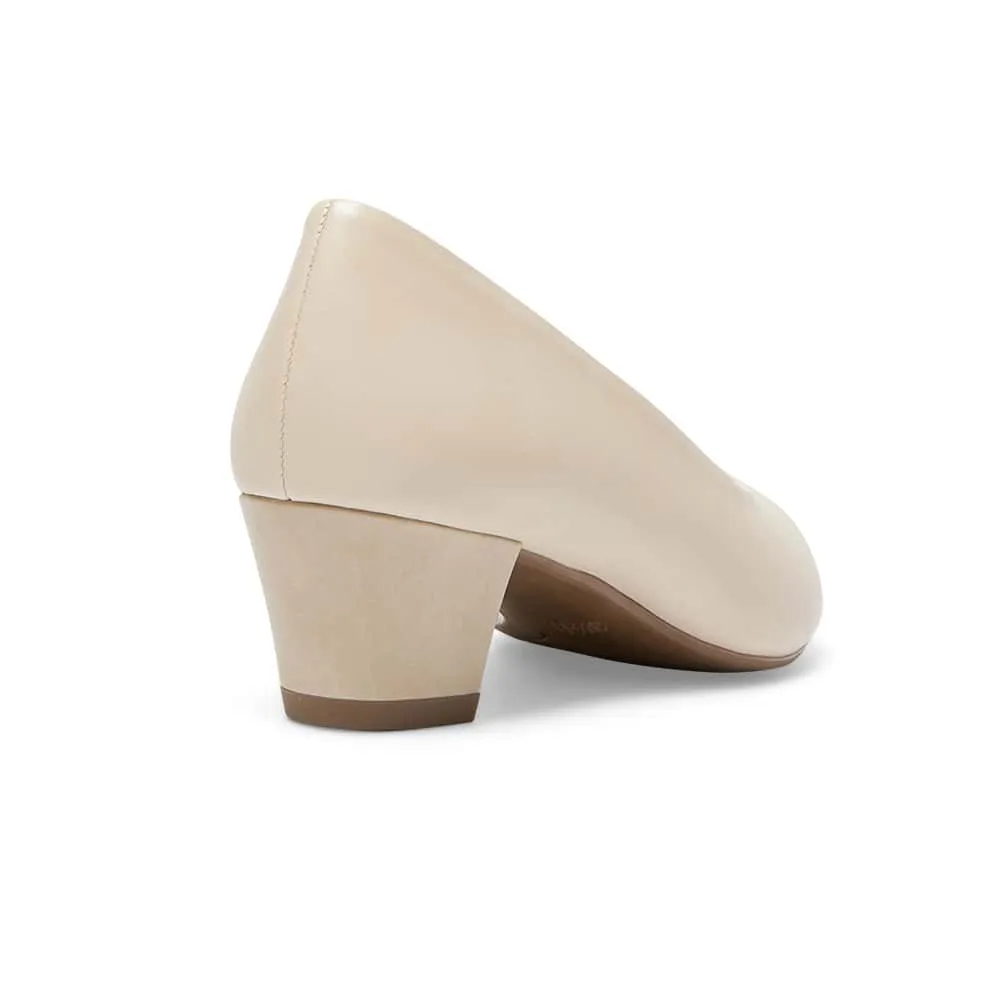 Hilary Heel in Nude Leather