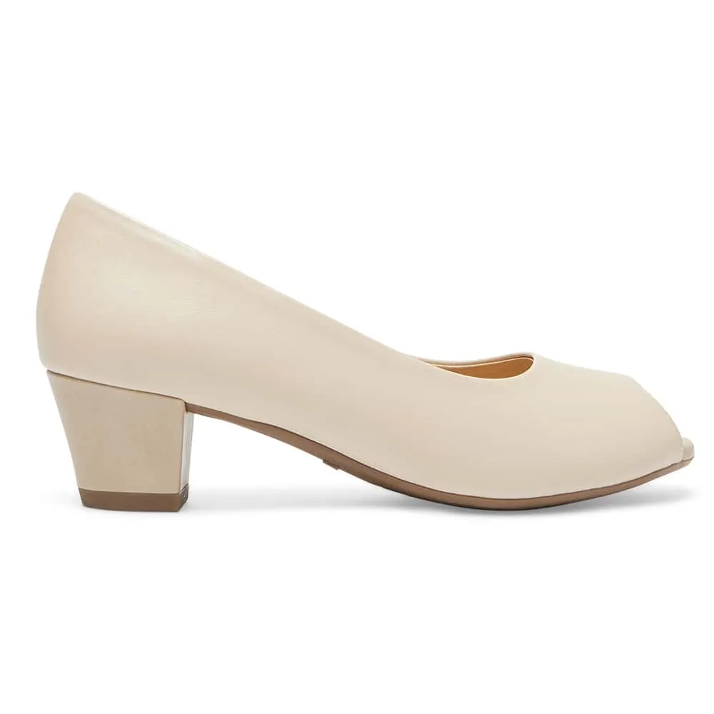 Hilary Heel in Nude Leather