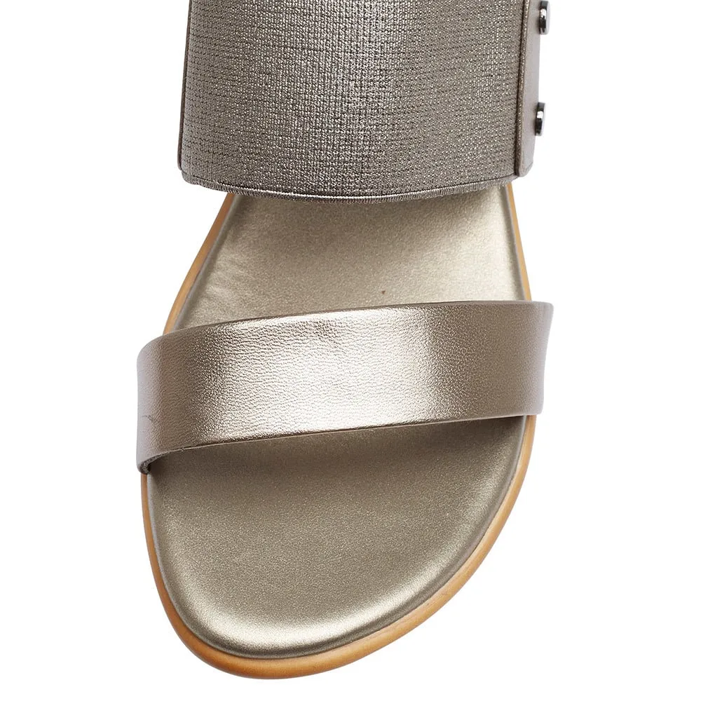 Horizon Heel in Pewter Leather