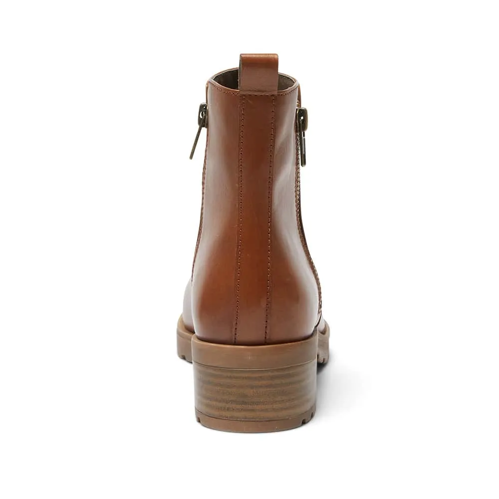Indigo Boot in Mid Brown Leather