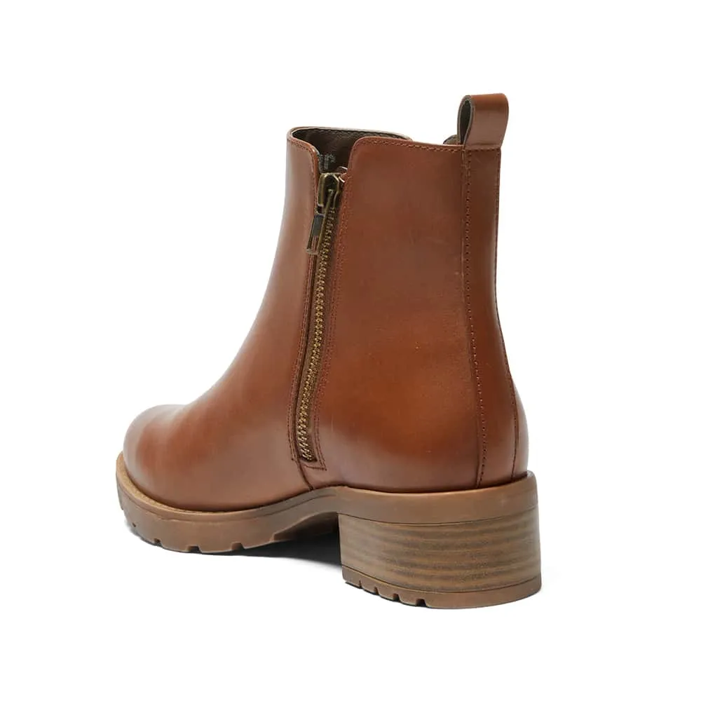 Indigo Boot in Mid Brown Leather