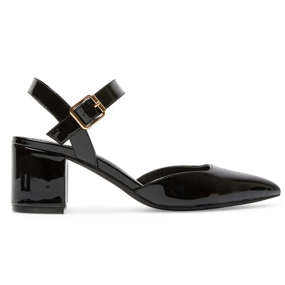 Ingrid Heel in Black Patent