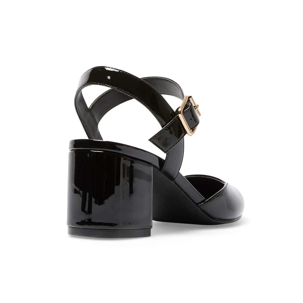 Ingrid Heel in Black Patent