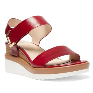 Iris Wedge in Red Leather