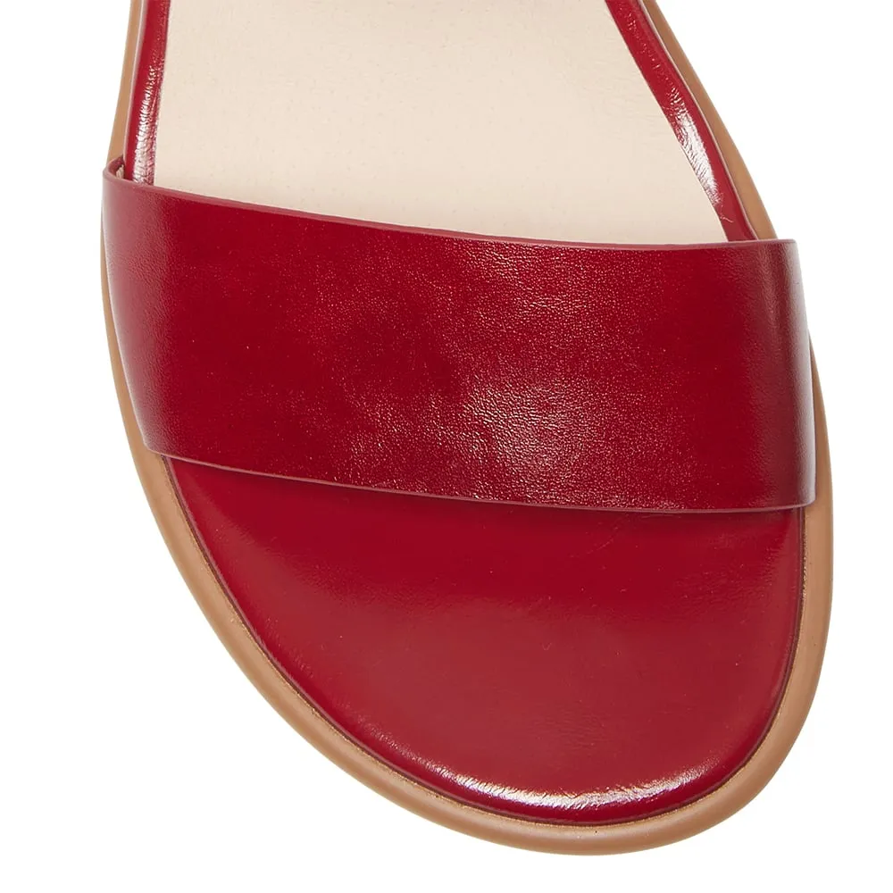 Iris Wedge in Red Leather