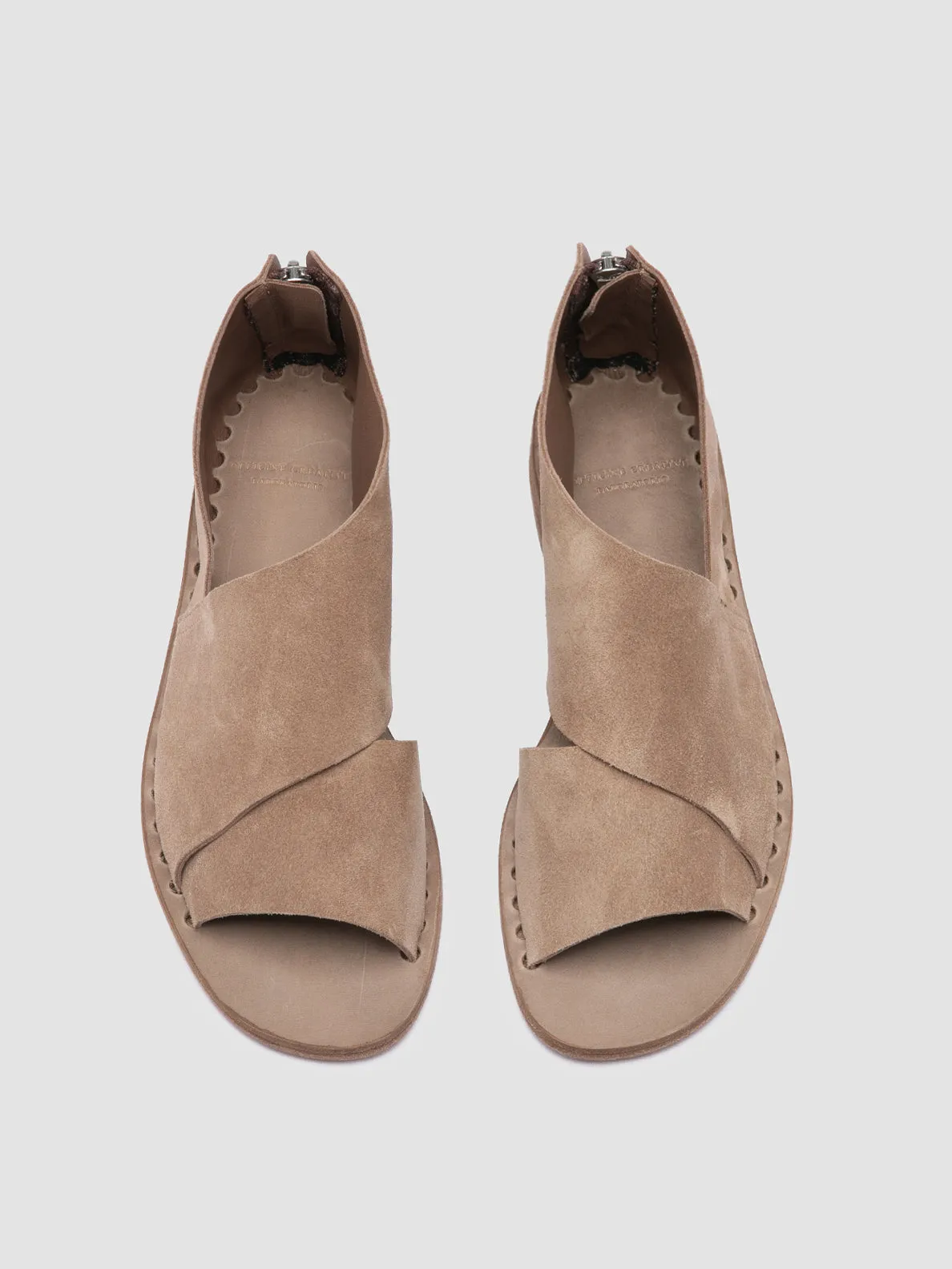 ITACA 046 - Taupe Suede Peep Toe Shoes