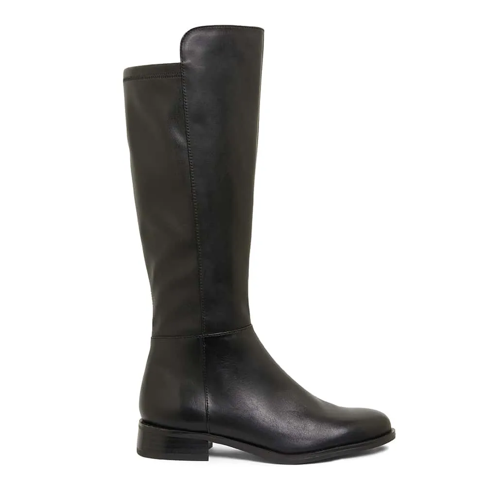 Jackpot Boot in Black Leather